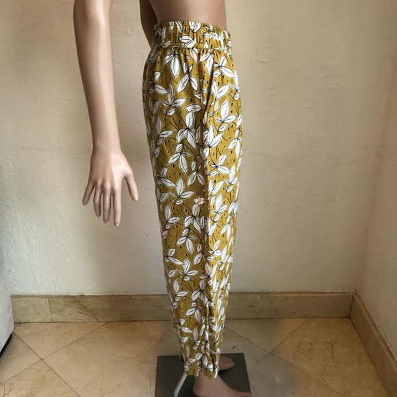 Rachel Zoe Mustard/White Floral Pants Women’s Size XS 100% Linen Bohemian Style - Picture 4 of 16